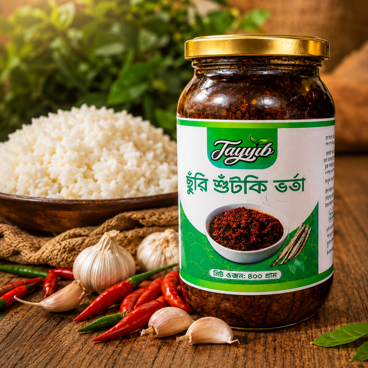 Tayyib ছুঁরি শুঁটকি ভর্তা (শীলপাটায় বাটা) – 400g